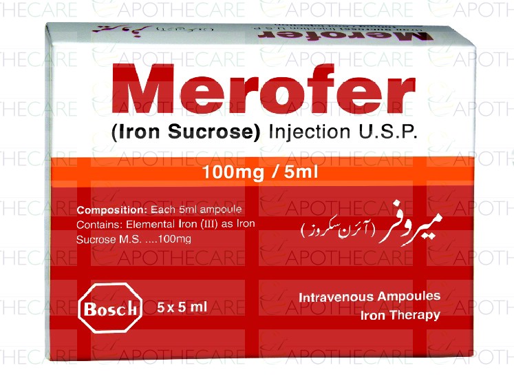 Merofer Inj 100mg 5ampx5ml