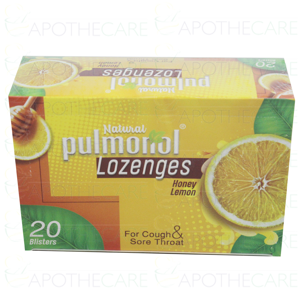 Pulmoloz Honey Lemon lozenges 20x6's