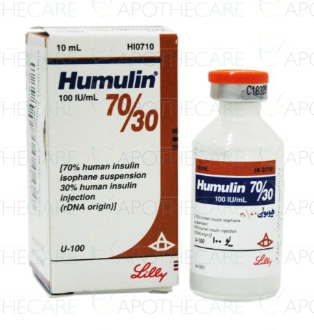 Humulin 70/30 Inj 100iu/ml 1Vialx10ml Humulin 70/30 Inj 100iu/ml 1Vialx10ml