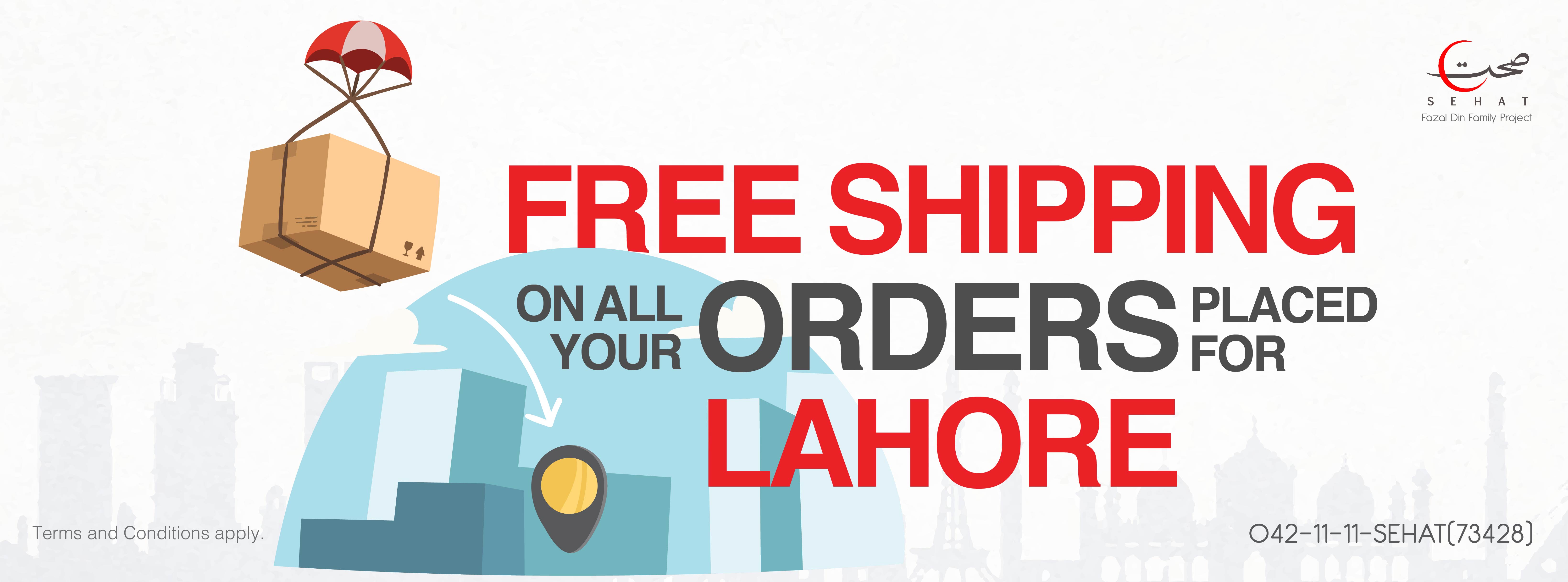 Free Shipping in Lahore